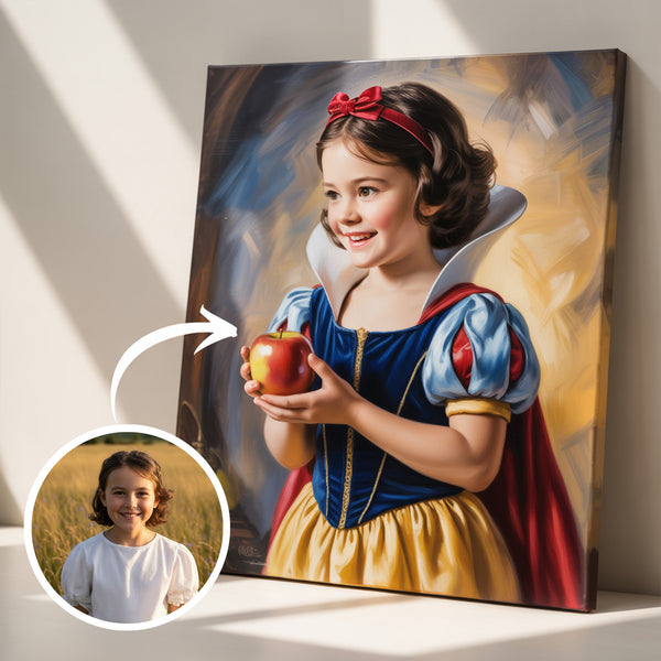 Retrato de Niña como Blanca Nieves | Cuadro Personalizado | Firmach