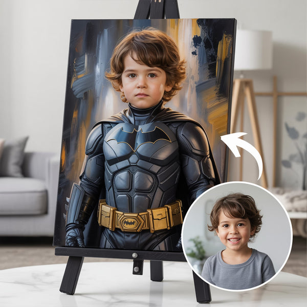 Retrato de Niño como Batman | Cuadro Personalizado Firmach