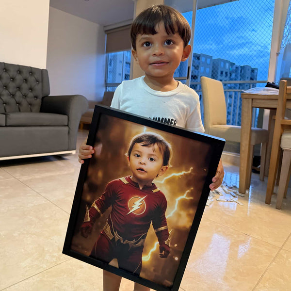 Retrato Personalizado de tu Hijo como Superhéroe