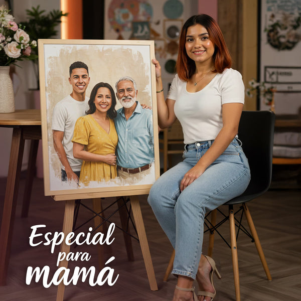 Retrato Digital emotivo personalizado para mamá