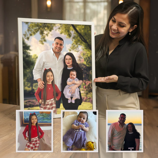 Retrato Familiar Personalizado – El Arte que Une Generaciones