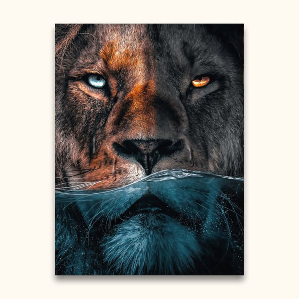 Cuadro León “Entre Fuego y Agua”